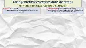 Урок#148: вчера, накануне, завтра, на следующий день... Changements des expressions de temps