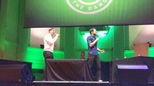 Grant Holt and Russell Martin singing for "Never Mind The Danger"