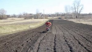 Боронование мотоблоком.