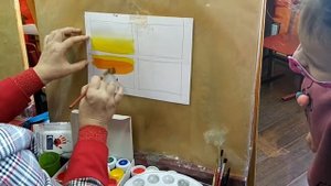 " Цветовые растяжки"- основа работы гуашью
