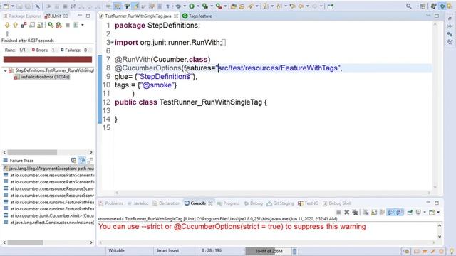 Selenium Cucumber Java BDD Framework 8 - Tags | Step by Step
