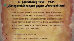 53 Kriegserklärungen gegen alleinschuldiges Deutschland