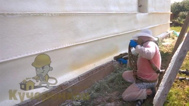 Утепление  дома из пеноблоков напыление пенополиуретана на стены (стоимость) за 1 кв.м ППУ в Москве