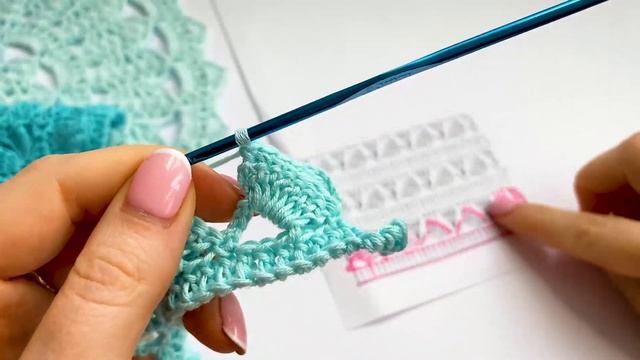 Учимся вязать по схемам. Вязание крючком узора с наклонными столбиками смотреть онлайн