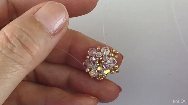 スワロフスキーで作るクリスタルネックレス/Crystal Necklace with bicone beads