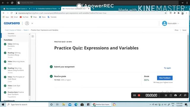 Coursera:How to learn crash course on python! Crash course on python 2nd week! 2nd week answer