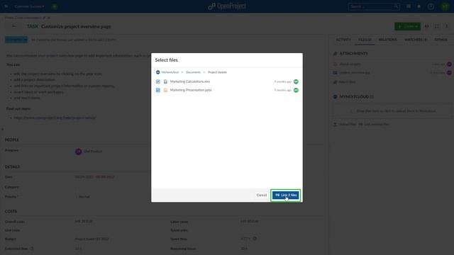 OpenProject Nextcloud files upload смотреть онлайн