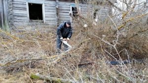 Приехали на хутор! Расчищаем подход к дому. Работа началась!!!?