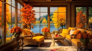 Autumn Cozy Coffee Shop Ambience ☕ Smooth Piano Jazz Relaxing Music for Relax, Study, Work