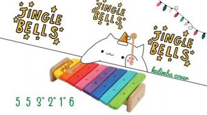 JINGLE BELLS Kalimba Cover by Bongo Cat with Tabs | YBYFY Kalimba Christmas Song and Carol