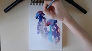 Как нарисовать медузу? / ПРОСТО И БЫСТРО! / акварель