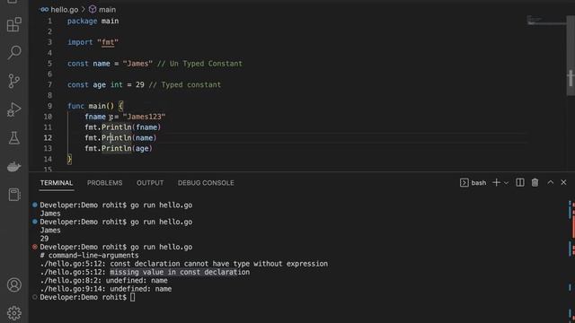 constant in go | go constant | go environment variables