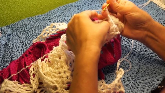 Шаль из мотивов, вязание крючком,crochet Shawl (шаль №126)