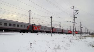 2ЭС6 и ЭП2К на ст.Чурилово