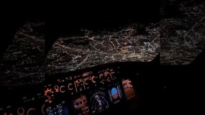?️ Ночная Москва из кабины самолёта