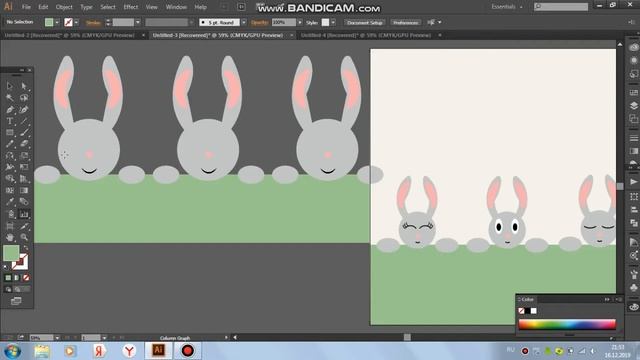 Как нарисовать зайчиков в программе Adobe Illustrator смотреть онлайн