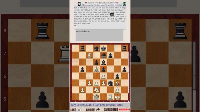 American Cup 2023, Saint Louis, USA - Round: 1.1 || Levon Aronian vs Samuel Sevian - March 19, 2023