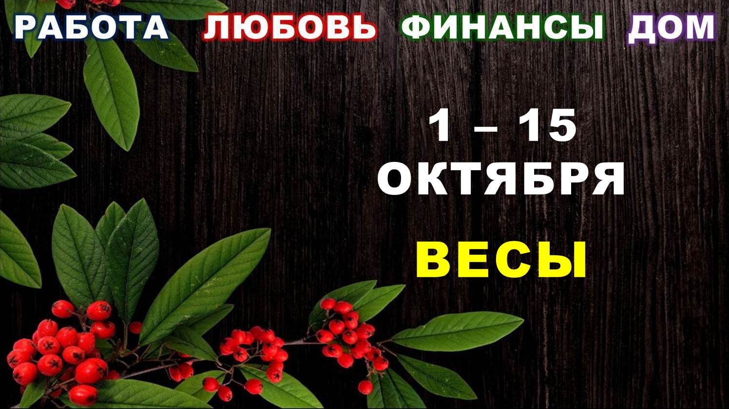 ♎ ВЕСЫ. ? С 1 по 15 ОКТЯБРЯ 2023 г. ✅️ Главные сферы жизни. ? Таро-прогноз ?