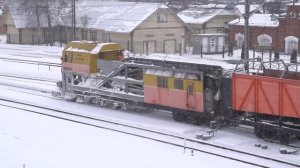 Очистка жд путей от снега Snow removal train