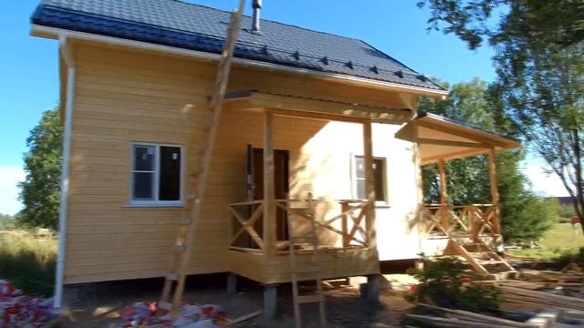 07.08.2022г Завершено строительство каркасного дом 6х8 под ключ из сухой строганной доски 40х150. смотреть онлайн