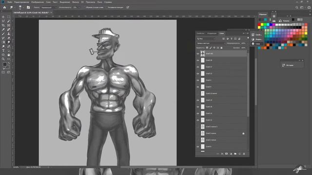 POPEYE SAILOR (ПОПАЙ МОРЯК) FANART SPEED PAINT PHOTOSHOP SIXFANARTS