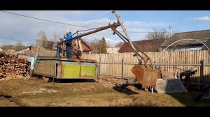 Экскаватор Своими руками ГАЗ Землеройка Копалка Самоделка Роет землю Для чистки пруда Лебедка Кран