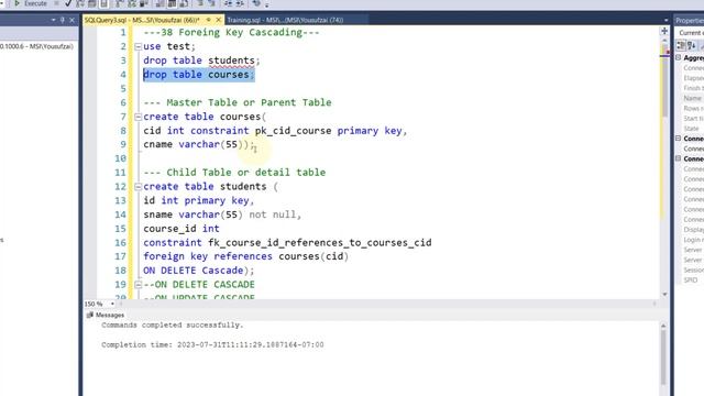 38. MS SQL Server 2022| Pro T-SQL in Pashto| (Foreign Key Cascading ) смотреть онлайн