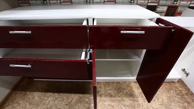 Кухня - Ксения МДФ - Бордо - Белый глянец - СТЕНДМЕБЕЛЬ смотреть онлайн