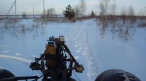 испытания снегохода из мотоблока самоделка.