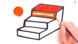 Как нарисовать лестницу / мультик раскраска лестница  для детей / Раскраски малышам