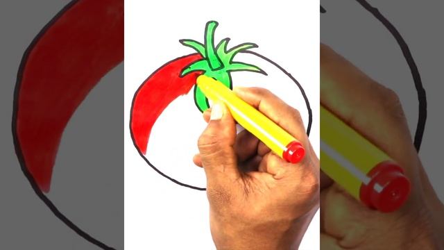 Tomato ?drawing for kids | vegetables very easy drawing cute drawings | drawing coloring paintings