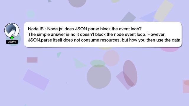 NodeJS : Node.js: does JSON.parse block the event loop?