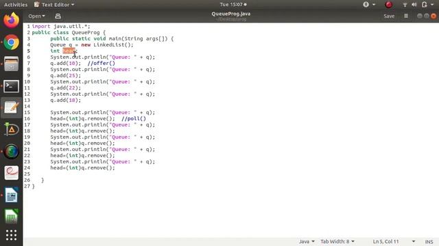 Queue in Java | Queue in Collection Framework in Java | Queue Data Structure in Java Example