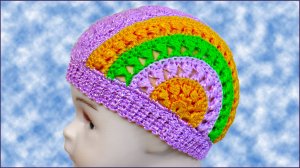 Шапка крючком для девочки. Вязание шапки крючком. Узор для шапки.