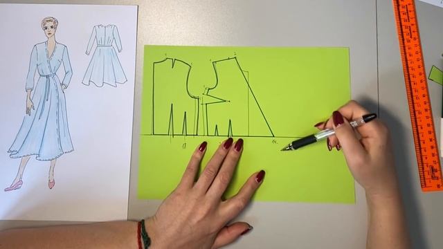 Шьем платье с запАхом и юбкой полусолнце. Моделирование выкройки платья.