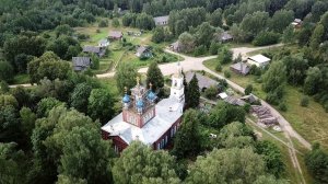 с. Сутоки и Спасский храм с дрона