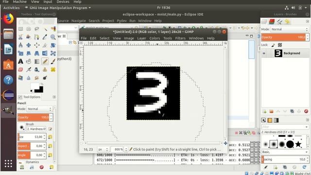 tensorflow tf.keras mnist predict selfmade gimp digits numbers смотреть онлайн