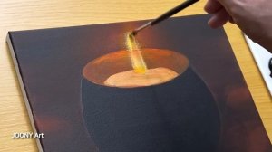 How to Draw a Pretty Candle / Acrylic Painting TUTORIAL