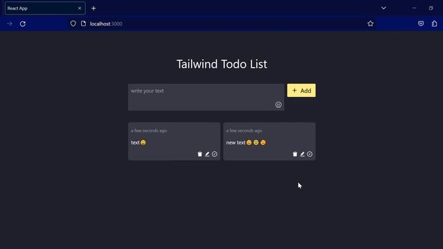 Demo React JS crude application with tailwind CSS and emoji mart full tutorial 2023