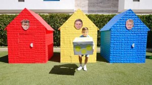 Roma, Diana and Oliver Decorate Playhouses
