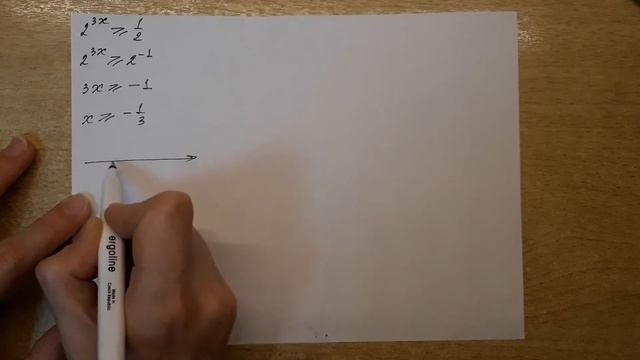 Решить неравенство: 2^3x≥1/2.