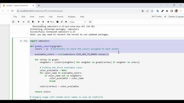 Python Graph Coloring Algorithm