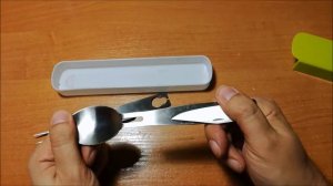 Компактный туристический набор вилка + ложка + нож. Купить на AliExpress. US $4.03 (~240 руб.)
