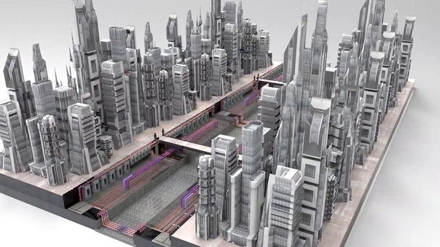 SCI-FI город (скачать 3D модель) смотреть онлайн