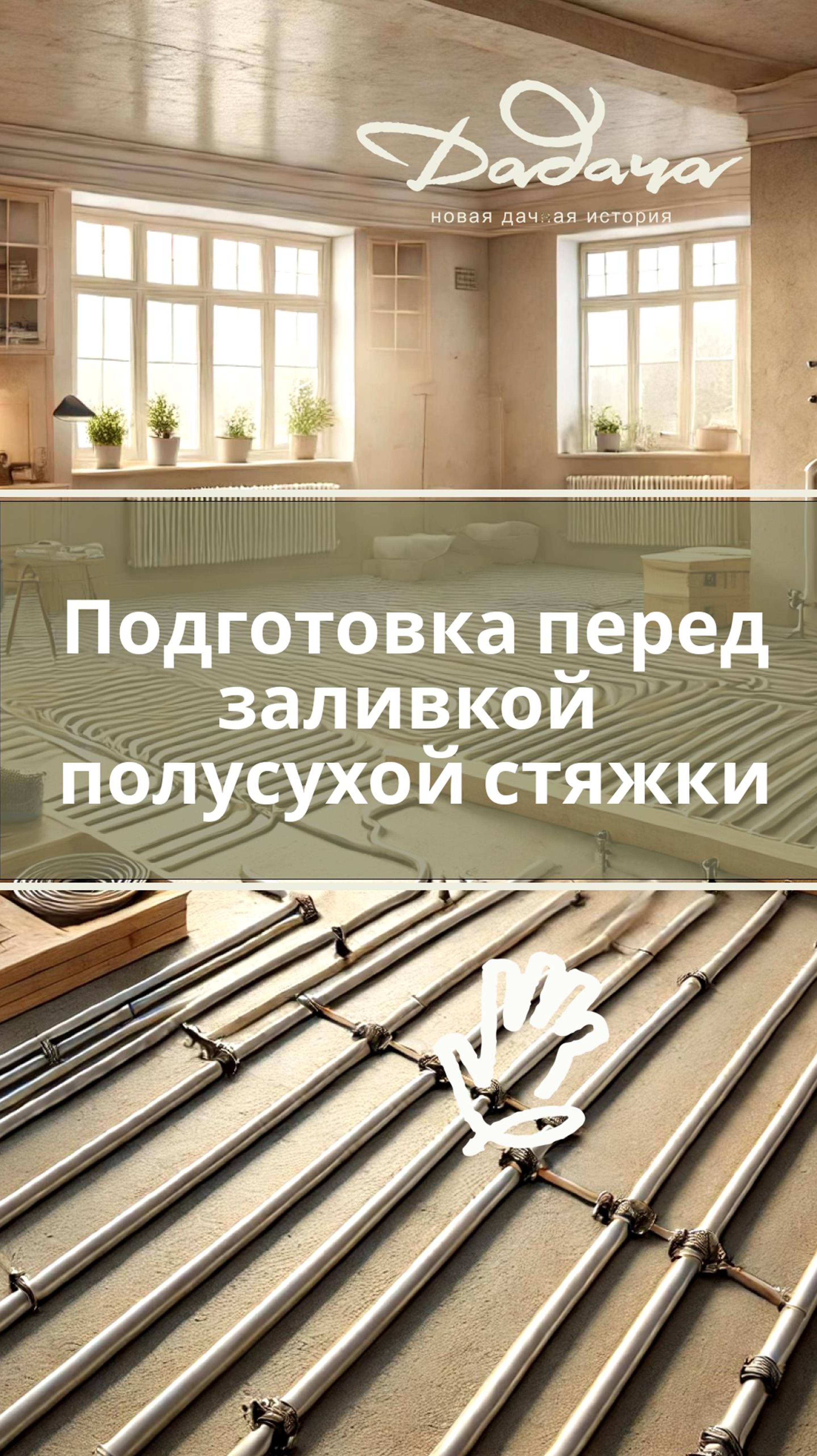 Подготовка перед заливкой полусухой стяжки