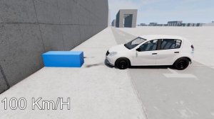 DEFORMING BLOCK vs DACIA SANDERO! 200 Km/H CRASH TEST! - BeamNg Drive
