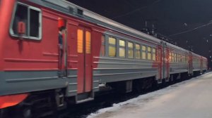 Отправление электропоезда ЭД9М-0046 со станции Вологда-I, г. Вологда.