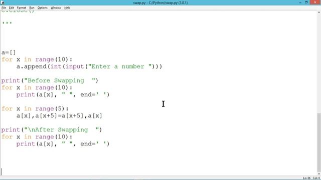 swapping in list (Python"