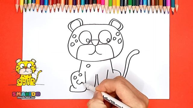 How To Draw a Leopard For Kids | Easy Leopard Drawing and Coloring Step by Step Tutorial смотреть онлайн
