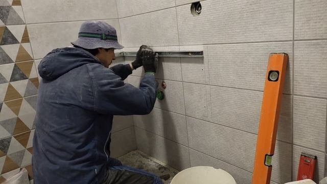 Столешница под умывальник. Столешница из гипсокартона. Столешница из плитки